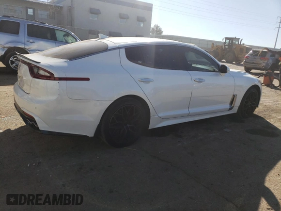 2018 Kia Stinger with VIN KNAE15LAXJ6030560, listed as a Copart auction lot 43964235 with 97,371 mi miles and Salvage Title. Bid and sale history available at DreamBid. Image 3.