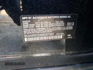 2016 BMW X5 xDrive35i z VIN 5UXKR0C53G0U07941, wystawiony jako Copart lot #56036645 z przebiegiem 108 670 mil mil oraz Szkoda całkowita • Salvage title. Historia ofert i sprzedaży dostępna na DreamBid. Obrazek 13.