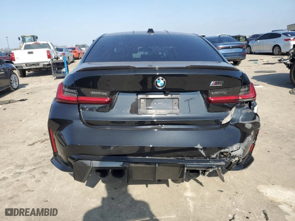 2025 BMW M3 Competition xDrive with VIN WBS33HJ04SFT97304, listed as a Copart auction lot 44327145 with 3,534 mi miles and Salvage Title. Bid and sale history available at carsss.com. Image 6.