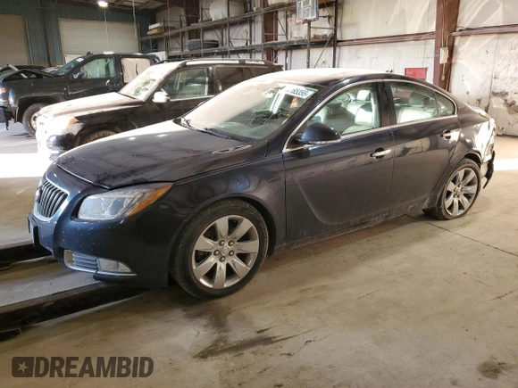 2013 Buick Regal Turbo Premium 2 with VIN 2G4GT5GV3D9214413, listed as a Copart auction lot 44165355 with 121,841 mi miles and Salvage title. Bid and sale history available at DreamBid. Image 1.