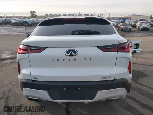 2022 Infiniti QX55 Essential with VIN 3PCAJ5K33NF106702, listed as a IAAI auction lot 41396756 with 20,580 mi miles and . Bid and sale history available at DreamBid. Image 17.