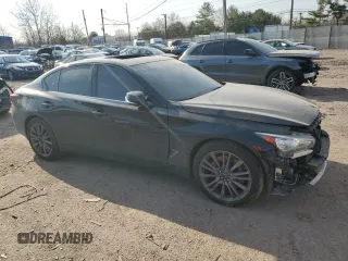 2020 Infiniti Q50 Red Sport 400 with VIN JN1FV7AR9LM660491, listed as a Copart auction lot 48175725 with 39,540 mi miles and Salvage Title. Bid and sale history available at carsss.com. Image 4.
