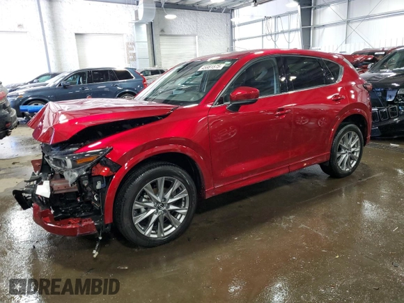 2025 Mazda CX-5 2.5 S Premium Plus Package with VIN JM3KFBEM5S0560900, listed as a Copart auction lot 45981575 with 1,499 mi miles and Salvage Title. Bid and sale history available at carsss.com. Image 1.