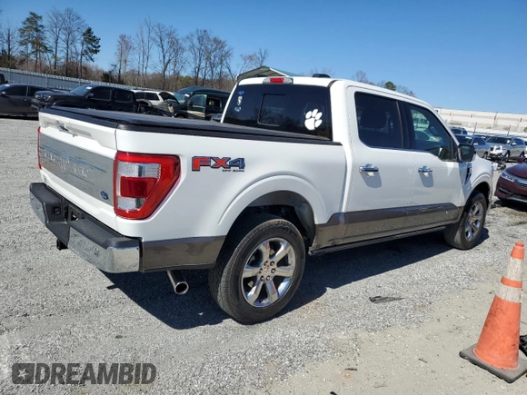 2022 Ford F-150 XL with VIN 1FTFW1ED8NFA41264, listed as a Copart auction lot 47082855 with 21,784 mi miles and Salvage Title. Bid and sale history available at carsss.com. Image 3.