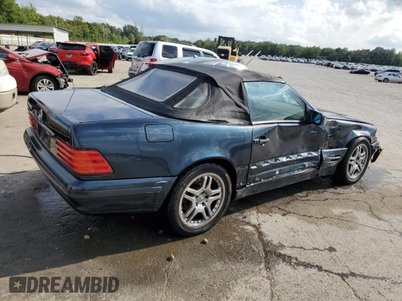 1998 Mercedes-Benz SL-Class with VIN WDBFA67F7WF165259, listed as a Copart auction lot 73132364 with 99,948 mi miles and Salvage Title. Bid and sale history available at carsss.com. Image 3.