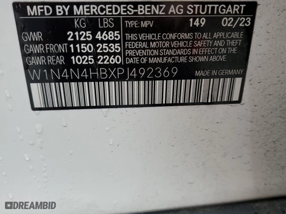 2023 Mercedes-Benz GLA with VIN W1N4N4HBXPJ492369, listed as a Copart auction lot 43422355 with 13,721 mi miles and Salvage Title. Bid and sale history available at carsss.com. Image 13.