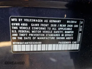 2014 Volkswagen CC VR6 Executive 4Motion with VIN WVWGU7AN7EE536489, listed as a Copart auction lot 76318974 with 122,420 mi miles and Salvage Title. Bid and sale history available at carsss.com. Image 12.