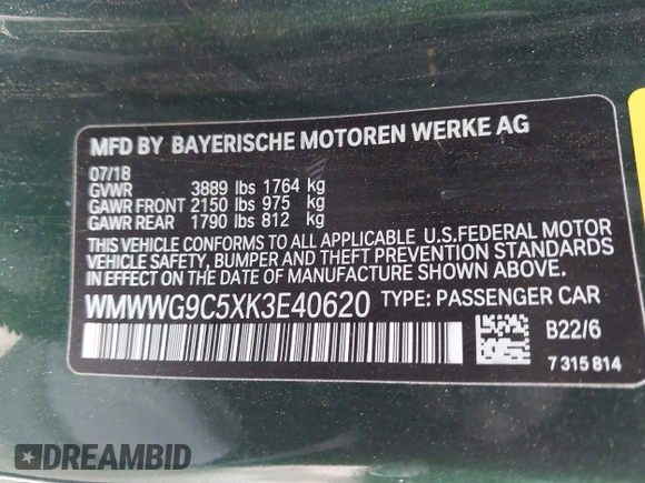2019 MINI Convertible Cooper S z VIN WMWWG9C5XK3E40620, wystawiony jako IAAI lot #42379122 z przebiegiem 5 496 mil mil oraz . Historia ofert i sprzedaży dostępna na DreamBid. Obrazek 9.