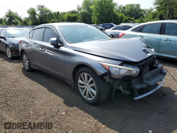 2015 Infiniti Q50 Premium with VIN JN1BV7AR9FM414737, listed as a Copart auction lot 62088065 with 118,668 mi miles and Salvage title. Bid and sale history available at DreamBid. Image 4.