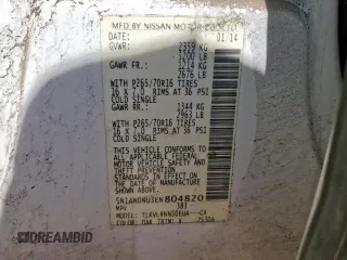 2014 Nissan Xterra S z VIN 5N1AN0NU3EN804820, wystawiony jako Copart lot #57591405 z przebiegiem 154 218 mil mil oraz Szkoda całkowita • Salvage title. Historia ofert i sprzedaży dostępna na DreamBid. Obrazek 13.