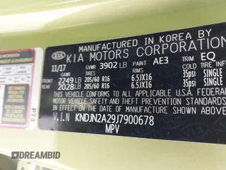 2018 Kia Soul with VIN KNDJN2A29J7900678, listed as a IAAI auction lot 41645175 with 35,802 mi miles. Bid and sale history available at carsss.com. Image 9.