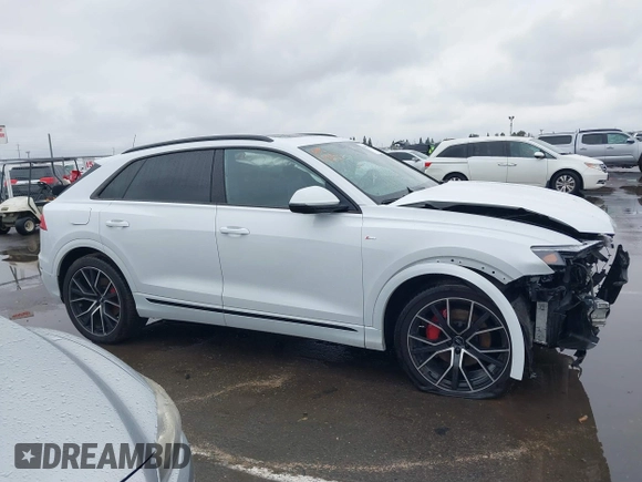 2020 Audi Q8 Premium Plus with VIN WA1EVAF1XLD001371, listed as a IAAI auction lot 41598033 with 39,744 mi miles and . Bid and sale history available at DreamBid. Image 14.