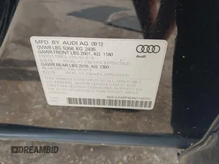 2013 Audi Q5 Premium Plus with VIN WA1LFAFP4DA019070, listed as a IAAI auction lot 42619854 with 132,913 mi miles and . Bid and sale history available at DreamBid. Image 9.