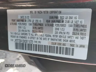 2022 Mazda CX-9 Touring Plus with VIN JM3TCBAY2N0611876, listed as a IAAI auction lot 42369073 with 37,639 mi miles and . Bid and sale history available at DreamBid. Image 9.