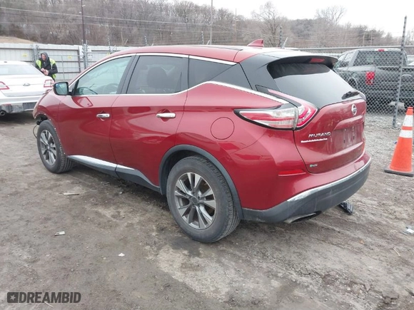 2016 Nissan Murano S with VIN 5N1AZ2MG0GN148039, listed as a IAAI auction lot 41483393 with 107,806 mi miles. Bid and sale history available at carsss.com. Image 3.