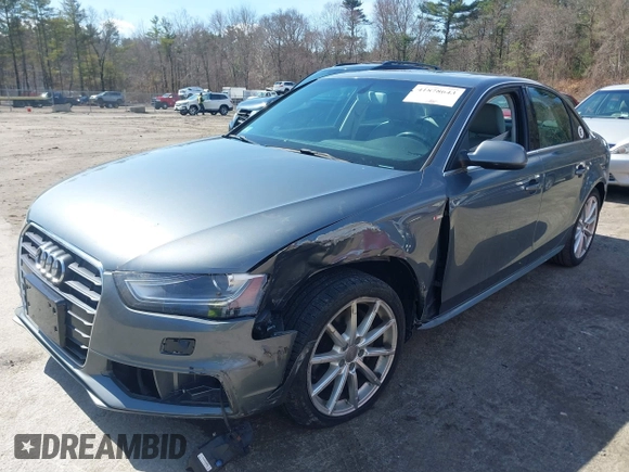 2014 Audi A4 Premium Plus z VIN WAUFFAFL6EN017277, wystawiony jako IAAI lot #41878643 z przebiegiem 105 100 mil mil oraz . Historia ofert i sprzedaży dostępna na DreamBid. Obrazek 2.