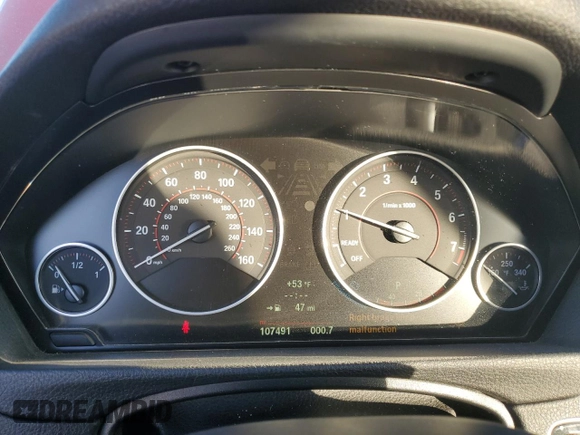 2014 BMW 3 Series 335i with VIN WBA3A9C51EF478886, listed as a Copart auction lot 49903845 with 107,491 mi miles and Salvage Title. Bid and sale history available at carsss.com. Image 9.