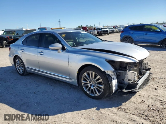 2015 Lexus LS 460 with VIN JTHBL5EFXF5133806, listed as a Copart auction lot 81493074 with 158,601 mi miles and Salvage title. Bid and sale history available at DreamBid. Image 4.