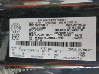 2017 Ford F-150 XL с VIN 1FTEW1EG1HKE01590, выставлен на аукционе Copart как лот 64641465 с пробегом 64 807 миль миль и Списание • Salvage title. История ставок и продаж доступна на DreamBid. Изображение 12.