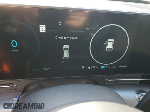 2024 Hyundai Kona SEL with VIN KM8HC3A62RU005085, listed as a Copart auction lot 77019364 with 5,764 mi miles and Salvage Title. Bid and sale history available at DreamBid. Image 9.