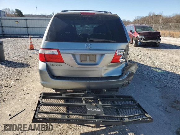 2006 Honda Odyssey EX-L with VIN 5FNRL38686B093840, listed as a Copart auction lot 48585255 with 210,384 mi miles and Salvage Title. Bid and sale history available at carsss.com. Image 6.