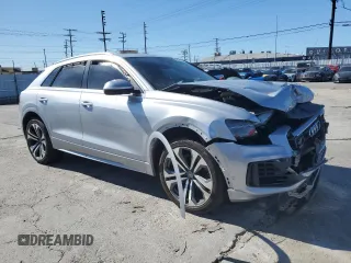 2019 Audi Q8 Prestige with VIN WA1CVAF1XKD026566, listed as a Copart auction lot 48567395 with 49,038 mi miles and Salvage title. Bid and sale history available at DreamBid. Image 4.