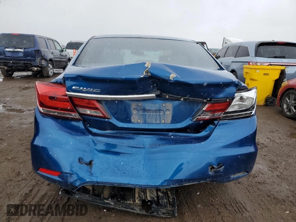 2015 Honda Civic EX-L with VIN 2HGFB2F90FH526463, listed as a Copart auction lot 52945805 with 138,646 mi miles and Salvage Title. Bid and sale history available at carsss.com. Image 6.