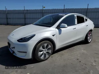 2020 Tesla Model Y Long Range z VIN 5YJYGDEE6LF018602, wystawiony jako Copart lot #56575635 z przebiegiem 75 655 mil mil oraz Szkoda całkowita • Salvage title. Historia ofert i sprzedaży dostępna na DreamBid. Obrazek 1.