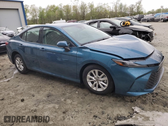 2025 Toyota Camry LE with VIN 4T1DAACK8SU558316, listed as a Copart auction lot 53994435 with 12,327 mi miles and Non Repairable. Bid and sale history available at DreamBid. Image 4.