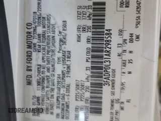 2010 Ford Fusion Hybrid with VIN 3FADP0L31AR298584, listed as a Copart auction lot 50825685 with 166,642 mi miles and Salvage Title. Bid and sale history available at DreamBid. Image 12.