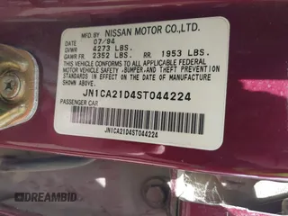 1995 Nissan Maxima GLE с VIN JN1CA21D4ST044224, выставлен на аукционе IAAI как лот 42511222 с пробегом 200 581 миль миль и . История ставок и продаж доступна на DreamBid. Изображение 9.