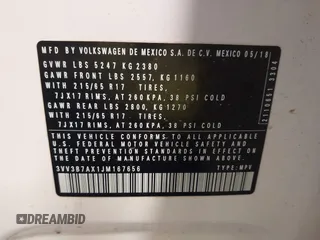 2018 Volkswagen Tiguan SEL z VIN 3VV3B7AX1JM167656, wystawiony jako IAAI lot #42658377 z przebiegiem 74 130 mil mil oraz . Historia ofert i sprzedaży dostępna na DreamBid. Obrazek 9.