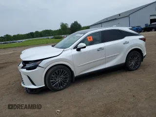 2024 Lexus RX 350 z VIN 2T2BAMCAXRC068161, wystawiony jako Copart lot #59912805 z przebiegiem 7 764 mil mil oraz Szkoda całkowita • Salvage title. Historia ofert i sprzedaży dostępna na DreamBid. Obrazek 1.