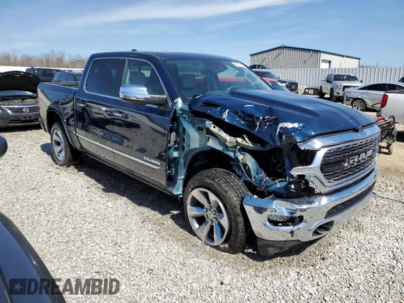 2022 Ram 1500 Limited with VIN 1C6SRFHT4NN121938, listed as a Copart auction lot 48932955 with 21,996 mi miles and Salvage title. Bid and sale history available at DreamBid. Image 4.