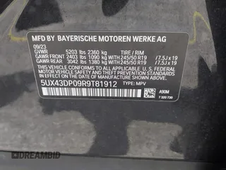 2024 BMW X3 sDrive30i with VIN 5UX43DP09R9T81912, listed as a IAAI auction lot 42190431 with 35,836 mi miles and . Bid and sale history available at DreamBid. Image 9.