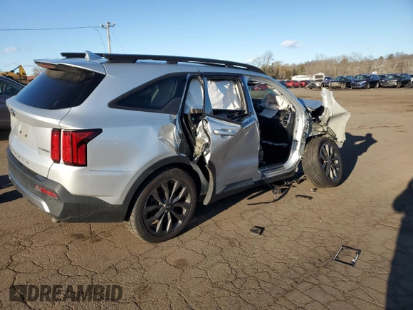2021 Kia Sorento SX Prestige X-Line with VIN 5XYRKDLFXMG041065, listed as a Copart auction lot 47250275 with Not Provided miles and Salvage Title. Bid and sale history available at carsss.com. Image 3.