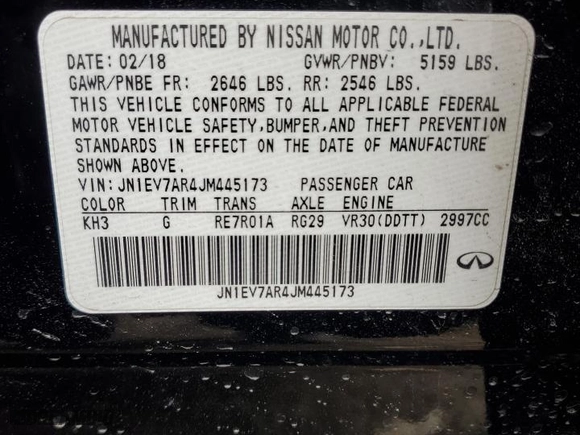 2018 Infiniti Q50 3.0t SPORT with VIN JN1EV7AR4JM445173, listed as a Copart auction lot 82966224 with NaN miles and Clean Title. Bid and sale history available at carsss.com. Image 12.
