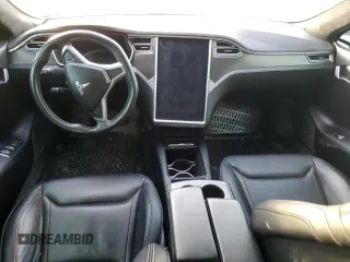 2016 Tesla Model S 90D with VIN 5YJSA1E24GF158505, listed as a Copart auction lot 87681485 with 91,225 mi miles and Salvage title. Bid and sale history available at DreamBid. Image 8.