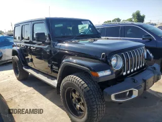 2020 Jeep Wrangler Unlimited Sahara with VIN 1C4HJXEG3LW145470, listed as a Copart auction lot 63690835 with 47,838 mi miles and Salvage title. Bid and sale history available at DreamBid. Image 4.