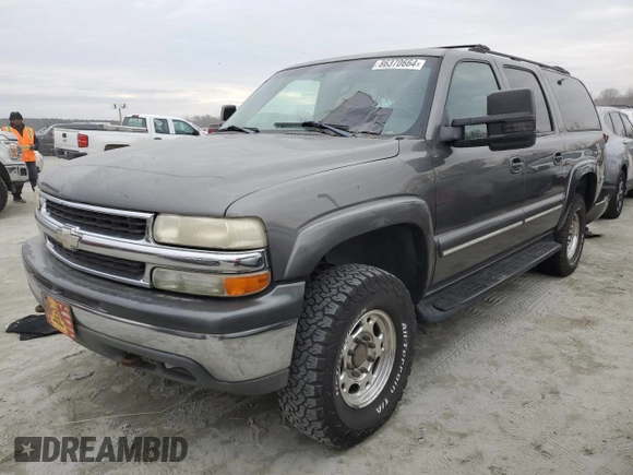 2001 Chevrolet Suburban LT with VIN 3GNGK26U31G141020, listed as a Copart auction lot 86370664 with 186,896 mi miles and Salvage Title. Bid and sale history available at carsss.com. Image 1.
