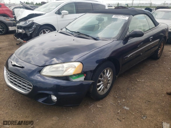 2001 Chrysler Sebring Limited with VIN 1C3EL65U71N600793, listed as a Copart auction lot 55685344 with 0 mi miles and Clean Title. Bid and sale history available at carsss.com. Image 1.