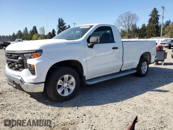 2023 Chevrolet Silverado 1500 Work Truck with VIN 3GCNAAED1PG293594, listed as a Copart auction lot 53402525 with 0 mi miles and Clean Title. Bid and sale history available at carsss.com. Image 1.