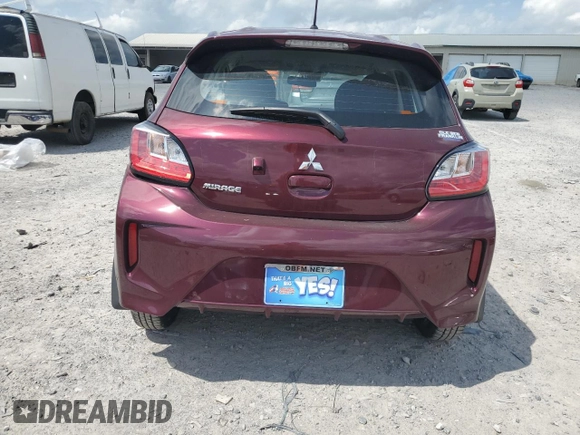 2024 Mitsubishi Mirage ES z VIN ML32AUHJ3RH023266, wystawiony jako Copart lot #51735315 z przebiegiem 539 mil mil oraz Szkoda całkowita • Salvage title. Historia ofert i sprzedaży dostępna na DreamBid. Obrazek 6.