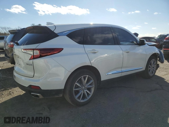2023 Acura RDX Technology with VIN 5J8TC1H55PL006140, listed as a Copart auction lot 45442795 with 16,211 mi miles and Salvage title. Bid and sale history available at DreamBid. Image 3.