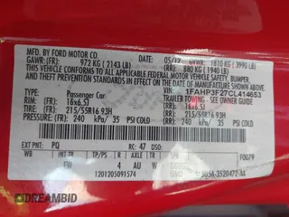 2012 Ford Focus SE с VIN 1FAHP3F27CL414653, выставлен на аукционе IAAI как лот 42358976 с пробегом 106 288 миль миль и . История ставок и продаж доступна на DreamBid. Изображение 9.