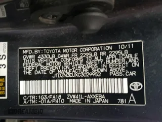 2012 Toyota Prius Two z VIN JTDZN3EUXC3029952, wystawiony jako Copart lot #53706685 z przebiegiem 162 487 mil mil oraz Nie do naprawy • Non repairable. Historia ofert i sprzedaży dostępna na DreamBid. Obrazek 13.