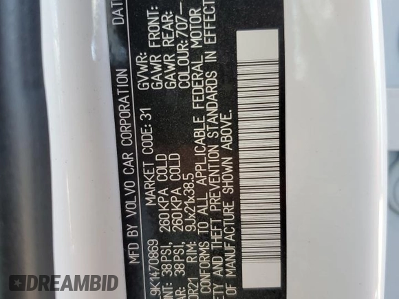 2019 Volvo XC90 Inscription z VIN YV4A22PL9K1470869, wystawiony jako Copart lot #70768594 z przebiegiem Nie podano mil oraz Szkoda całkowita • Salvage title. Historia ofert i sprzedaży dostępna na DreamBid. Obrazek 13.