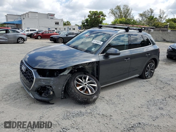 2023 Audi Q5 S line Premium Plus with VIN WA1EAAFY5P2028438, listed as a Copart auction lot 53194624 with 9,668 mi miles and Salvage Title. Bid and sale history available at carsss.com. Image 1.