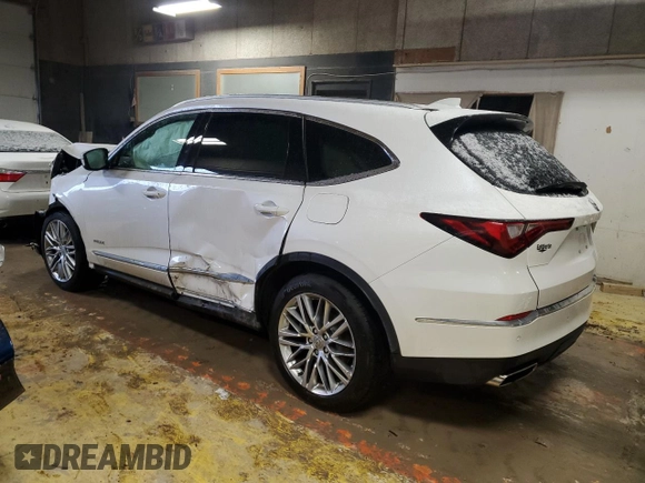 2023 Acura MDX w/Advance Package with VIN 5J8YE1H82PL024699, listed as a Copart auction lot 88757235 with 0 mi miles and Salvage Title. Bid and sale history available at carsss.com. Image 2.