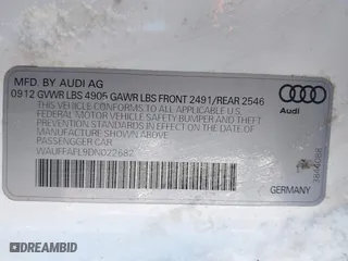 2013 Audi A4 Premium Plus with VIN WAUFFAFL9DN022682, listed as a IAAI auction lot 41605430 with 104,363 mi miles. Bid and sale history available at carsss.com. Image 9.